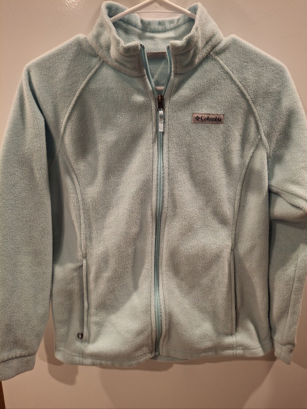 Columbia Womens Light Aqua Full-Zip Fleece Jacket